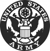 Logo de l&#39;armée américaine - DXF CNC DXF pour routeur de traceur à jet d&#39;eau Laser Plasma coupé fichier vectoriel CNC prêt